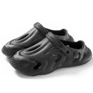 Men's Classic Comfort Clogs - Non-Slip Garden Shoes with Arch Support -black